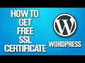 How To Get Free SSL Certificate In Wordpress Using Zerossl Tutorial