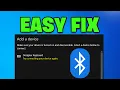 How To Fix Bluetooth Error Try Connecting your Device Again - NEW 2026