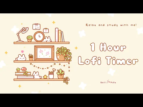 1 Hour - Relax & study with me Lofi | Books and bunnies