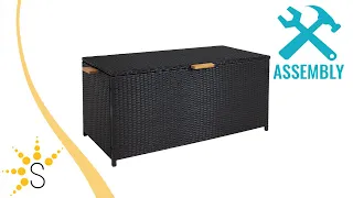 Sunnydaze Resin Rattan Deck Box - 75-Gallon