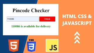 Pincode Checker Functionality html css javascript