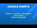 Google sheets BYCOL BYROW functions explained