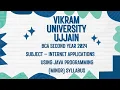 Vikram University Ujjain BCA 2nd Year Sub - Internet Applications Using Java Programming Syllabus