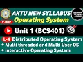 Distributed Operating System L-4 Unit - 1 Multi Threaded OS Multi User OS Interactive OS BCS401