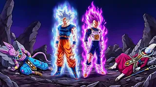 Goku y Vegeta se enfrentan a Bills y Whis