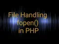 Fopen function in php
