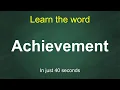 Achievement Pronunciation Meaning Examples Synonyms English Vocabulary
