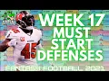 Week 17 Must Start Defenses-2021 Fantasy Football