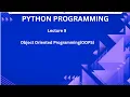 Python Lecture 09 Python programming Course Object Oriented Programming