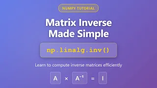 Matrix Inverse in NumPy np linalg inv Tutorial for Beginners Python Linear Algebra