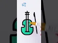 Coloring in a drawing of a violin