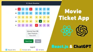 ChatGPT React js Movie Ticket Booking App Tailwind CSS Responsive Design