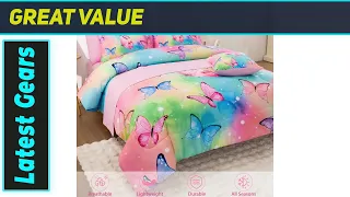 Keyroal Butterfly Comforter Dreamy Rainbow Bedding Bliss