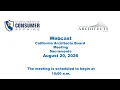 The California Architects Board Meeting - August 20 2026