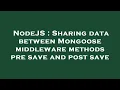 NodeJS Sharing data between Mongoose middleware methods pre save and post save