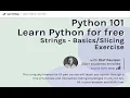 Python 101 Learn Python for beginners - 10 Strings Exercise