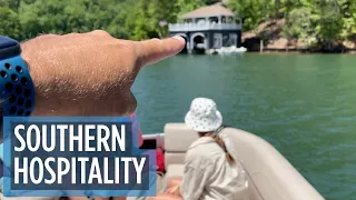 A beautiful lake house in Georgia accessed by boat only | Full time RV family adventure Vlog