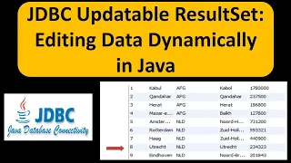 JDBC Updatable ResultSet Editing Data Dynamically in Java