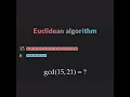 Euclidean algorithm gcd 15 21