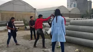 behind the scene nepali fight shooting 