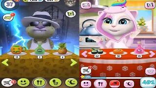my talking angela level 491 vs my talking tom level 37 gameplay