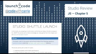 WebDev JS Chapter 5 Studio Review Shuttle Launch