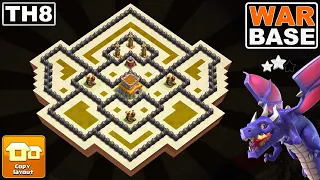 The Ultimate TH8 War Base Stop Mass Dragons Hog Riders GoWiPe