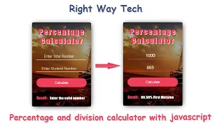 How to make Percentage calculator with javascript HTML CSS