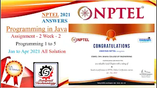 Programming in Java NPTEL Week 2 Assignment2 wit Program Programming All Solution