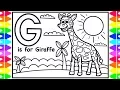 Alphabet ABC Coloring Pages G is for Giraffe Coloring Art Colors for Kids with Colored Markers
