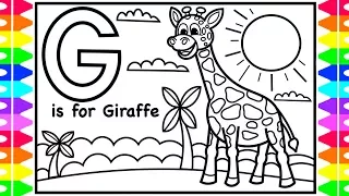 Alphabet ABC Coloring Pages G is for Giraffe Coloring Art Colors for Kids with Colored Markers