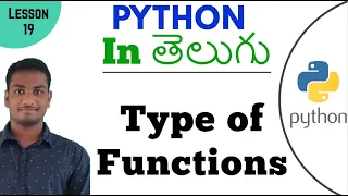 Types of Functions in python in Telugu Learn Python in Telugu Lesson - 19