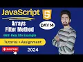 JavaScript array filter method full stack web development course lecture 14
