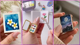20 satisfying miniature art ideas for when you are bored || Easy Painting hacks & Art for beginners