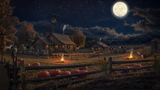 Peaceful Pumpkin Farm Autumn Ambience With Relaxing Crackling Fire Night Nature Sounds For Sleep 
