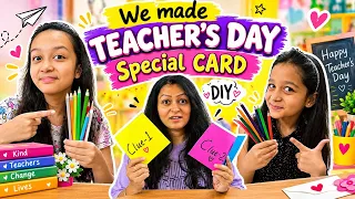 WE MADE TEACHER'S DAY CARD 👩‍🏫📖❤️🥳 | Aayu and Vanu | DIY | Handmade Teacher's Day Card 