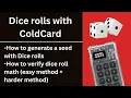 Dice rolls with ColdCard How to generate and verify seeds with Dice