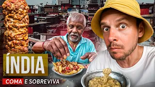 Comer nas cafeterias de rua mais sujas da Índia por US$ 1 - o que acontecerá? Comida de rua na Índia
