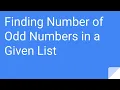 Python Practice Series 20 Beginners Level 1 Basic Find Number of Odd Numbers Programming