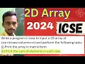 sum of rows in 2d array icse computer application specimen java computer important icse 2024