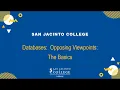 Databases Opposing Viewpoints The Basics