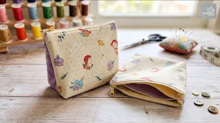 How to Make a Practical 3-Pocket Zipper Pouch | Step-by-Step