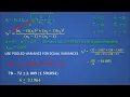 T - Test Statistic for Two Independent Populations Assuming Equal Variances