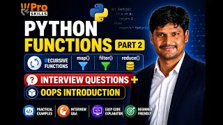 Python Functions Part 2 Recursive Functions map filter reduce OOPS Introduction