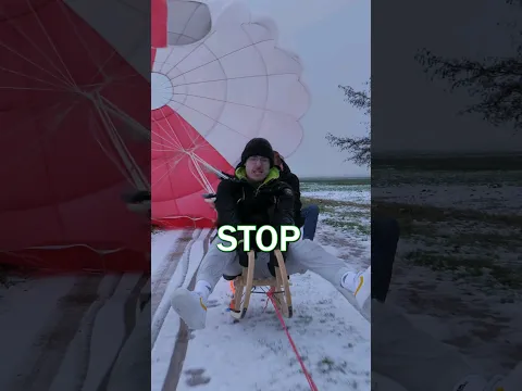 SLEE AAN AUTO + PARACHUTE = 💀 #funny #ijs #storm #stunt