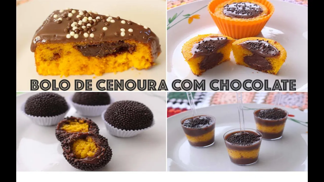 RECEITA: 4 FORMAS DE FAZER BOLO DE CENOURA COM CHOCOLATE PAULA STEPHÂNIA