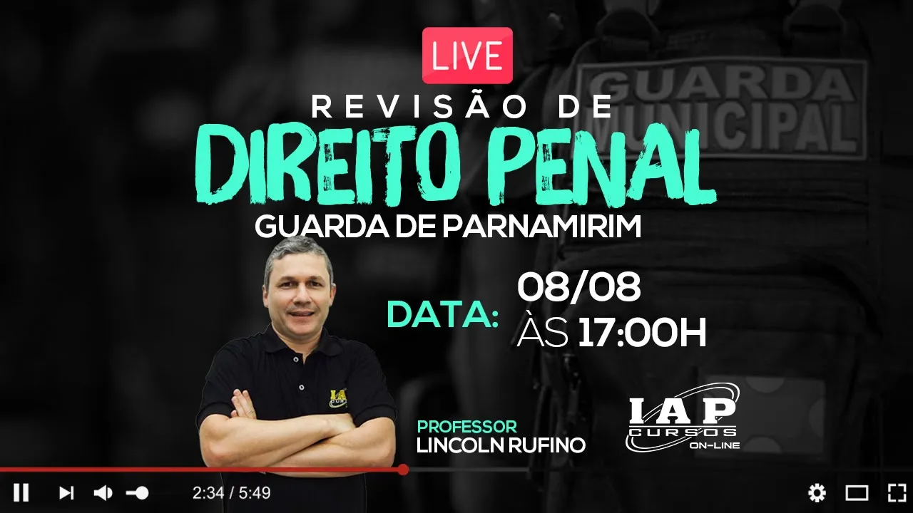 LIVE: REVISÃO DE DIREITO PENAL PARA GUARDA MUNICIPAL DE PARNAMIRIM