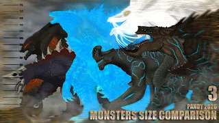 MONSTERS SIZE COMPARISON 3 | ANIMATION | Destrodary Godzilla, Mega Kaiju, Space Void Tiamat,Slattern