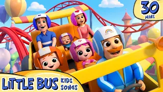 Wheels On The Rollercoaster Ride! | Little Angel | Little Bus Kids Songs