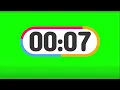 14 Second countdown timer with beep at every second Greenscreen copyright free